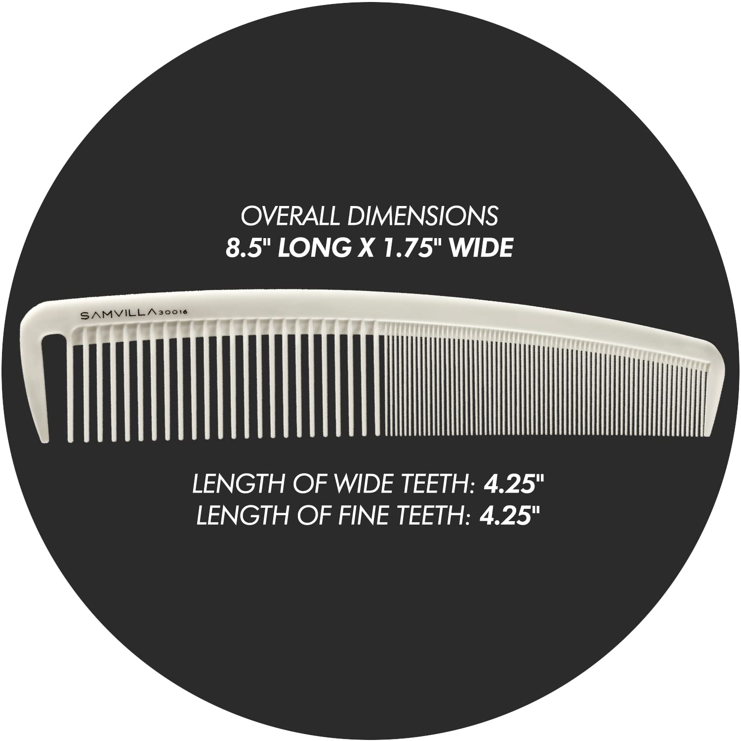 Sam Villa Wide Cutting Ivory Comb