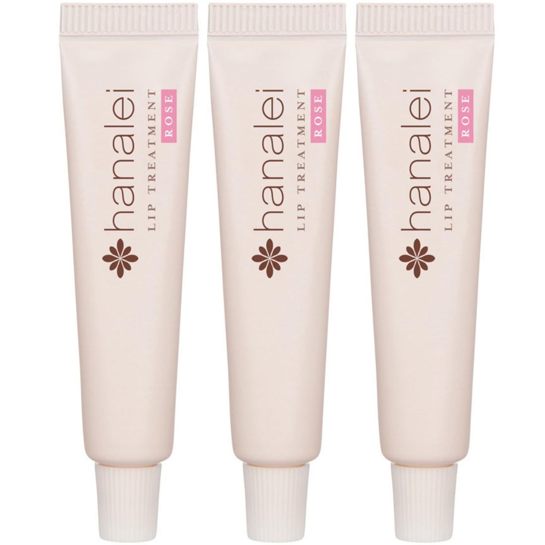 Lip Treatment (Rose) 3 Pack Travel Set by Hanalei, Made with Kukui Oil, Shea Butter, Agave, and Grapeseed Oil Soothe Dry Lips, 3 x 5g (Cruelty free, Paraben Free) MADE IN USA