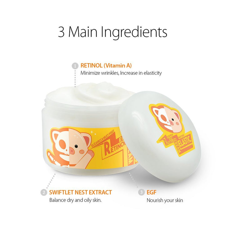 Elizavecca Milky Piggy Wrinkle Care Revitalize Egf Retinol Cream For Anti Aging Pore Minimizing, Brightening Facial Treatment & Night And Day Moisturizing Cream