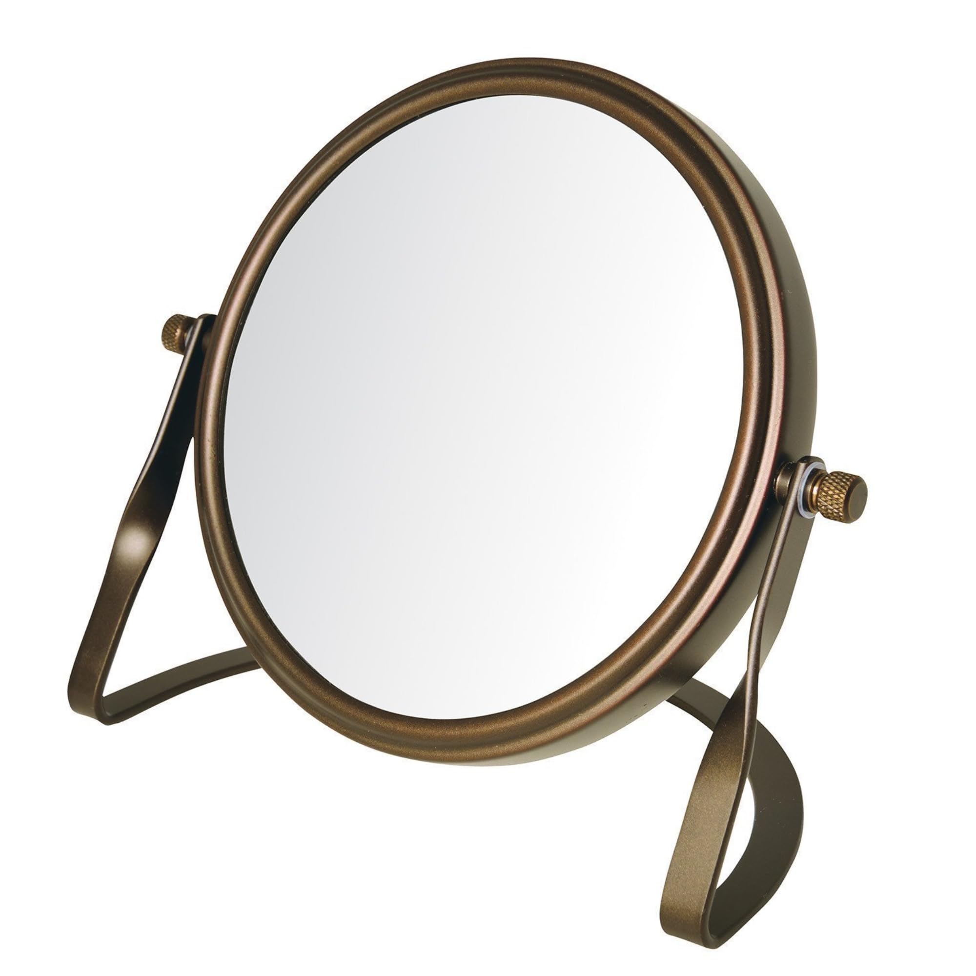 Model's Choice Dual-Sided 5X/1X Magnification Table Top Makeup Mirror, Bronze, 5.75, 0.75 Pound