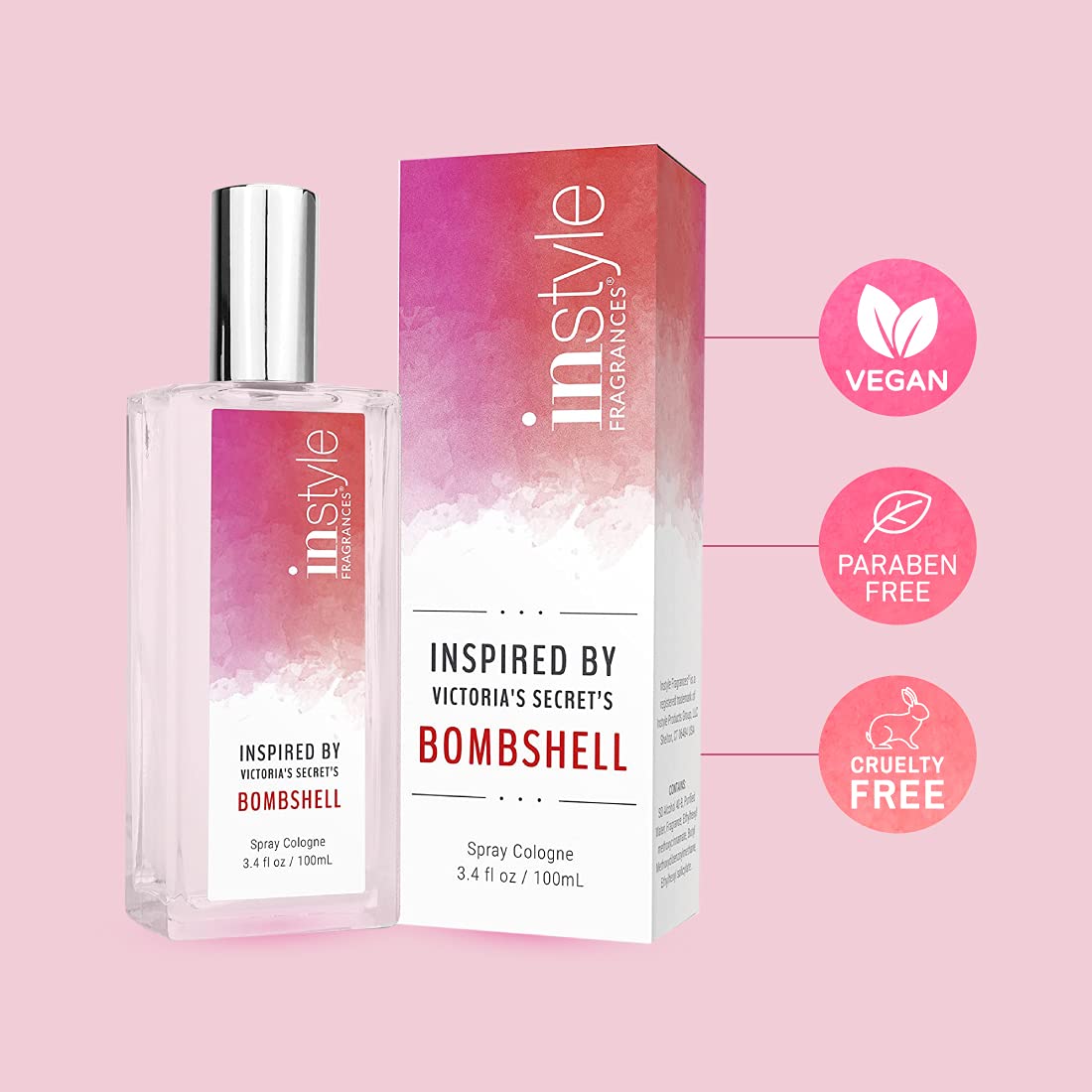 Instyle Fragrances Inspired by Victoria Secret's Bombshell - Fragrance for Women - 3.4 oz
