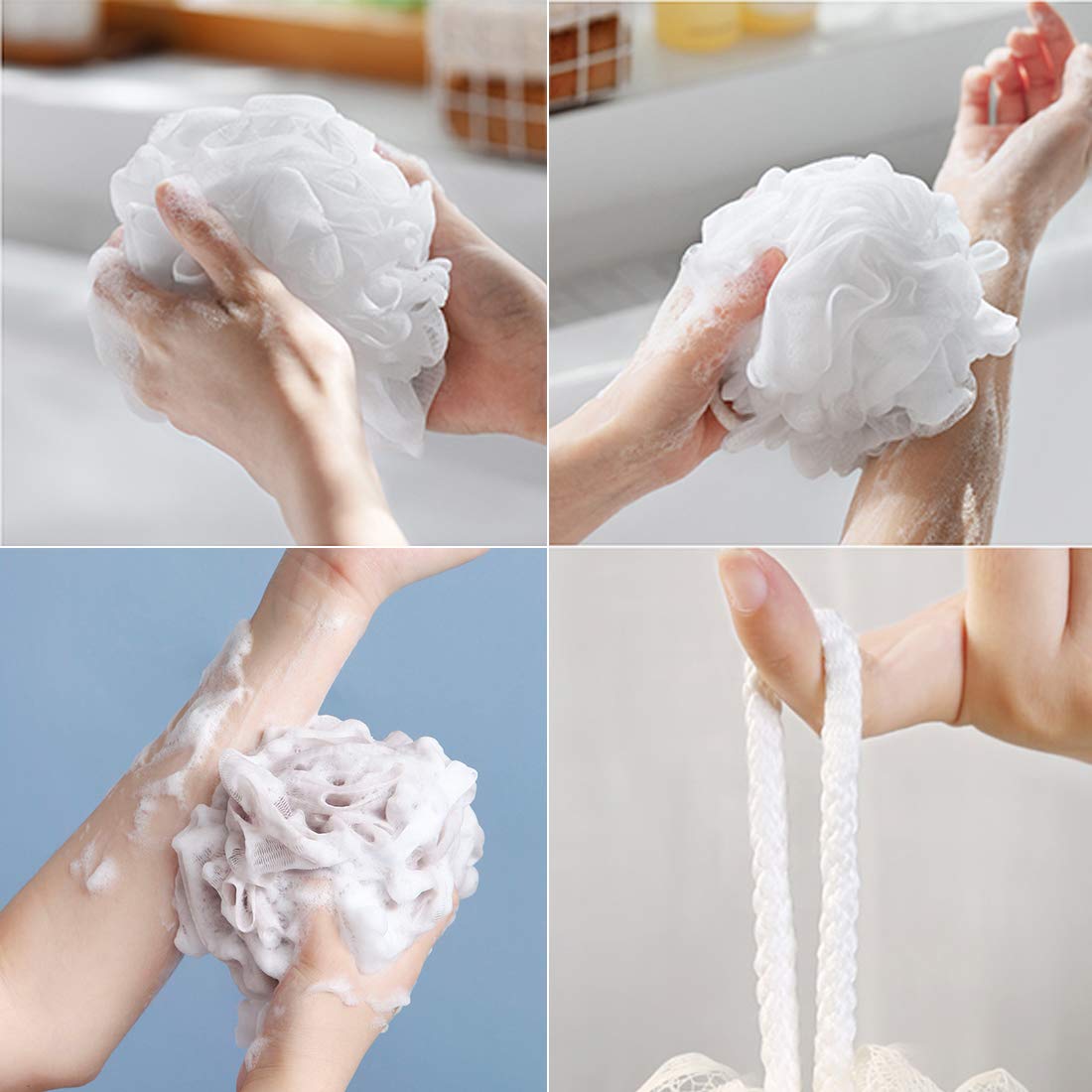 10 Pack of Bath Loofah Shower,Sponge Pouf Body Scrubber Exfoliator Scrubber Ball,Mesh Bath and Shower Sponge for Kids Women Men Body Wash Bathroom