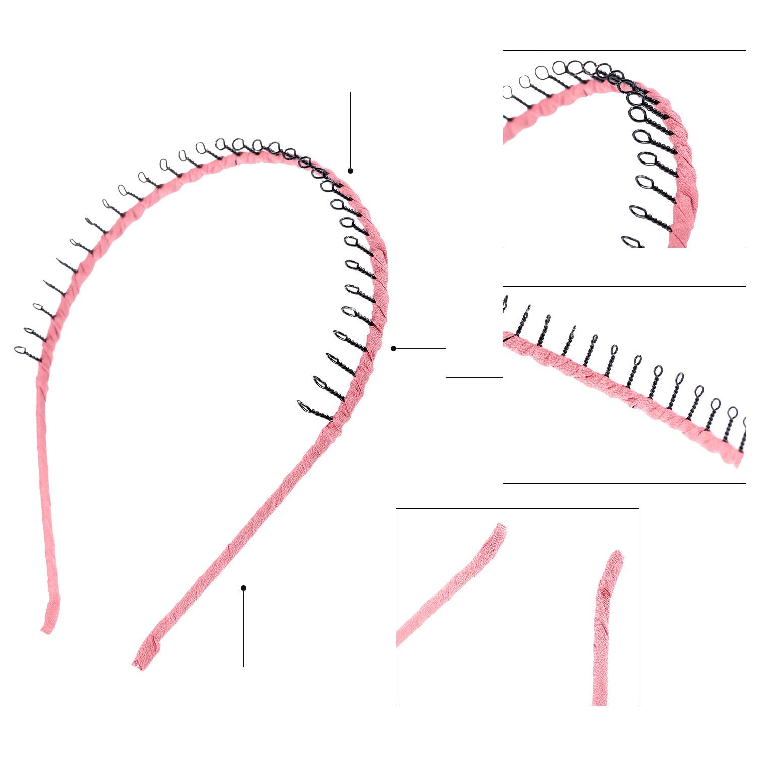 Zhanmai 10 Pieces Unisex Metal Teeth Comb Hair Hoop Hairband Headband Hair Accessories, Multicolor