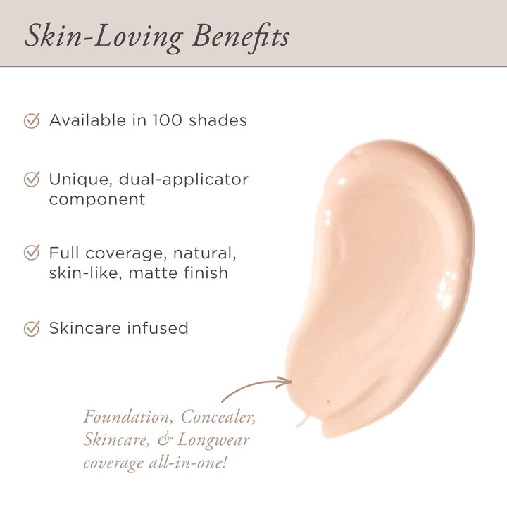 PUR 4-in-1 Love Your Selfie Longwear Foundation & Concealer, Full Coverage Liquid Foundation, Hydrating Formula, Cruelty Free