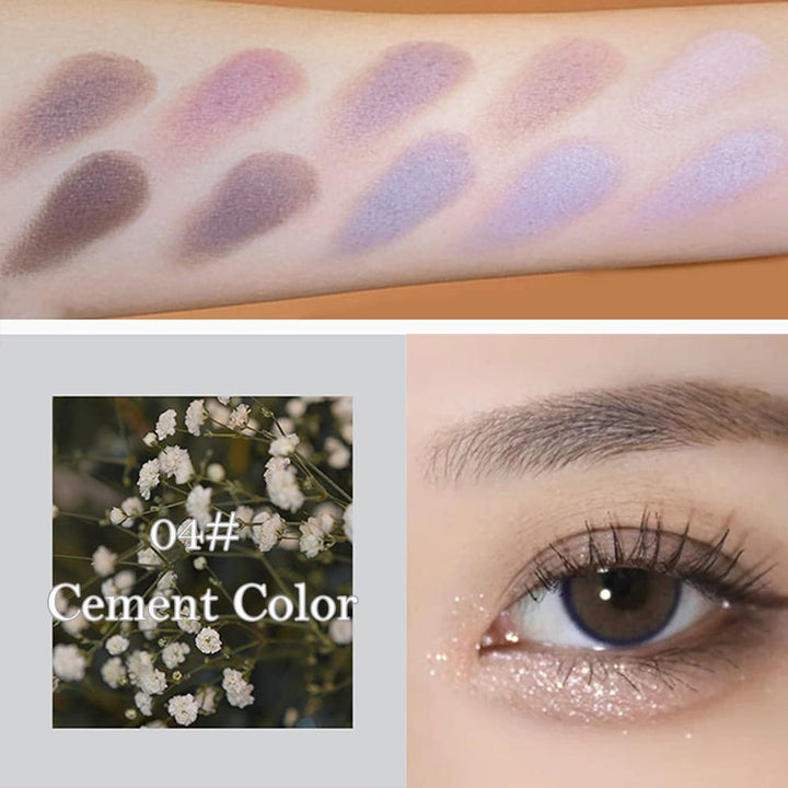 Erinde 10 Colors Matte Eyeshadow Palette, Grey Brown Eye Shadow Palette Makeup, Neutral Taupe Eye Makeup Pallet, Ultra-Blendable, Long Lasting Natural Nude Eyeshadow Pallete for Older Women, Cement