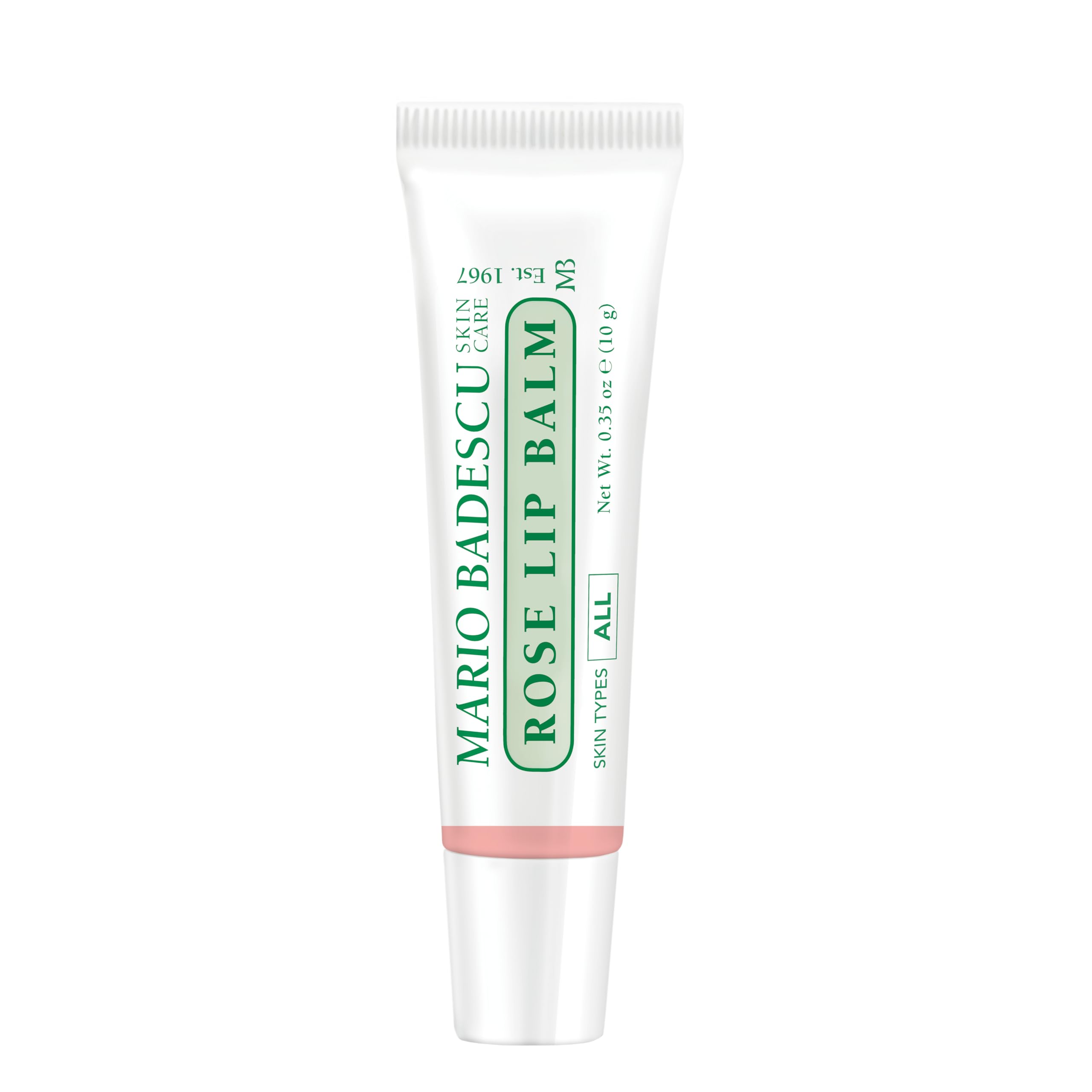 Mario Badescu Moisturizing Rose Lip Balm for Dry Cracked Lips, Infused with Coconut Oil and Shea Butter, Ultra-Nourishing Care for Soft, Smooth, and Supple Feel, 0.35 Oz