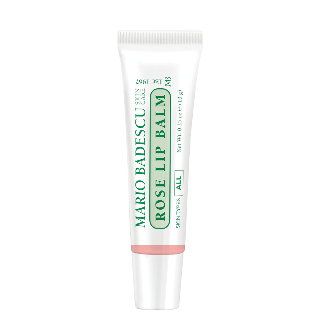 Mario Badescu Moisturizing Rose Lip Balm for Dry Cracked Lips, Infused with Coconut Oil and Shea Butter, Ultra-Nourishing Care for Soft, Smooth, and Supple Feel, 0.35 Oz