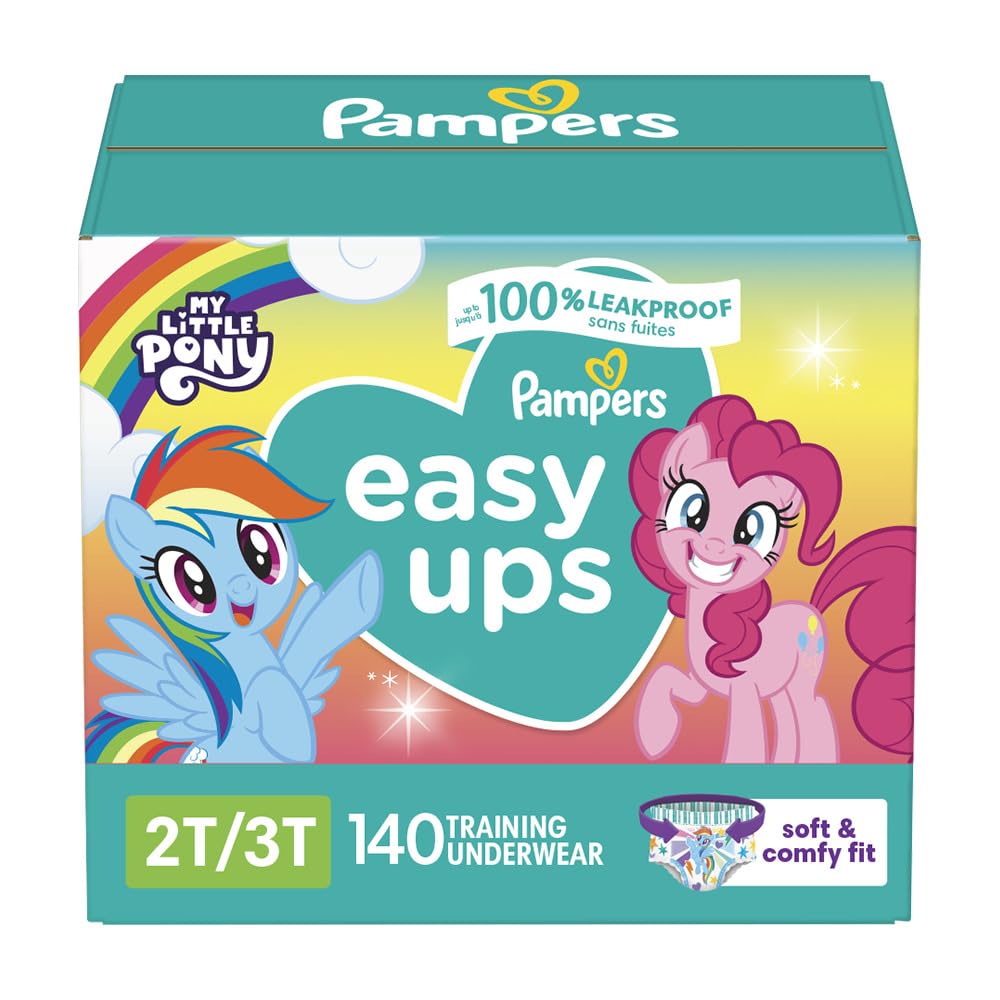 Pampers Training Pants - Easy Ups Girls & Boys - Size 2T-3T, 140 Count, My Little Pony Potty Underwear (Packaging May Vary)