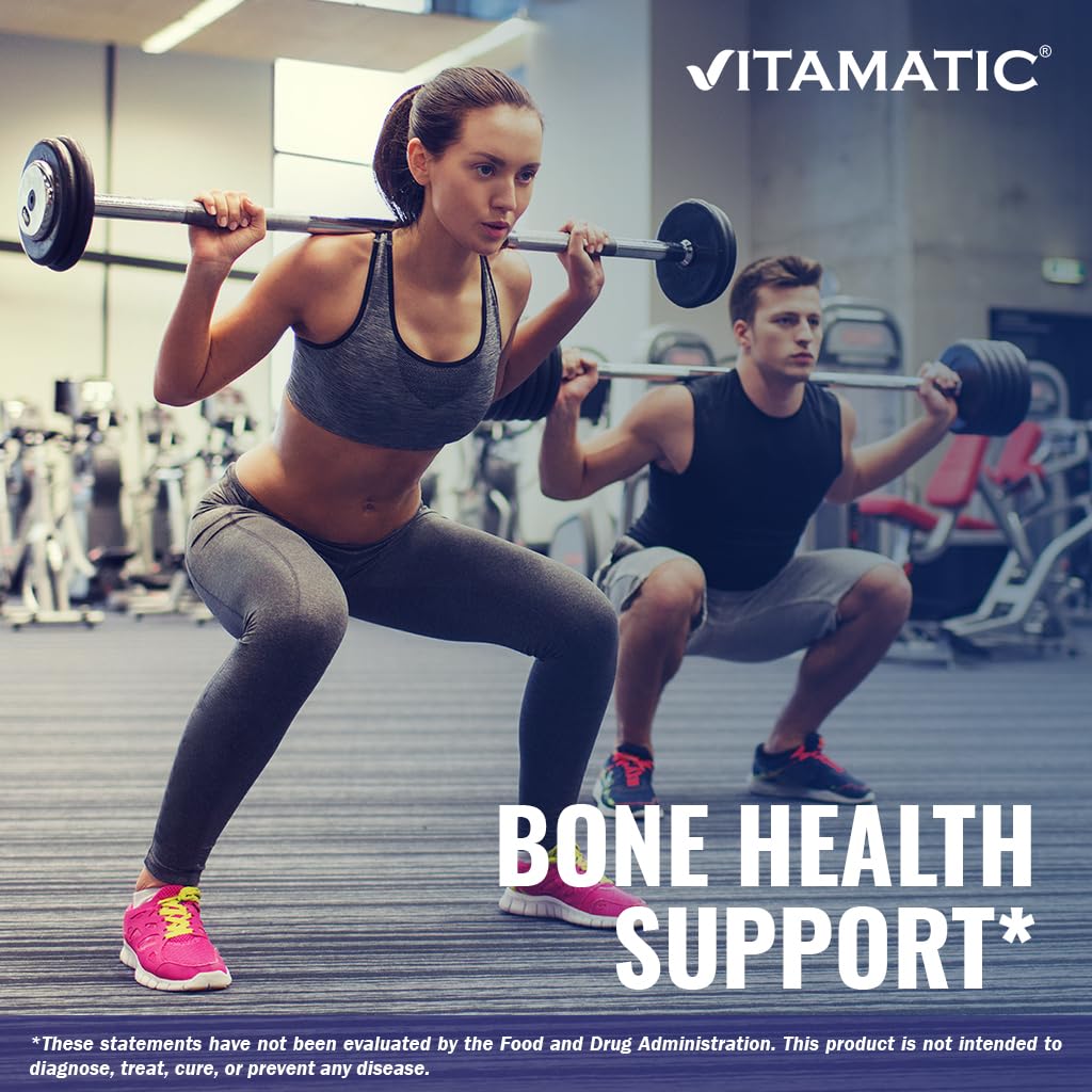 Vitamatic Calcium Magnesium Zinc D3 Boron | 365 Coated Tablets Supplement | Calcium 1200 mg, Magnesium 420mg, Zinc 25mg, Vitamin D3 1000 IU, Boron 1 mg | Non-GMO | Gluten Free | Made in USA