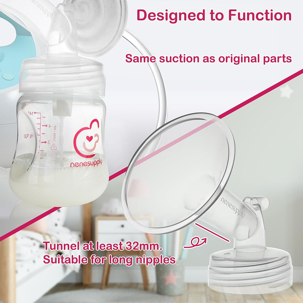 Nenesupply 30mm Flange Pump Parts Compatible w Spectra S2 S1 Breast Pumps Replacement Kit for Spectra Pump Parts S2 Parts S2 Accessories Inc Flange Duckbill Valve Backflow Protector