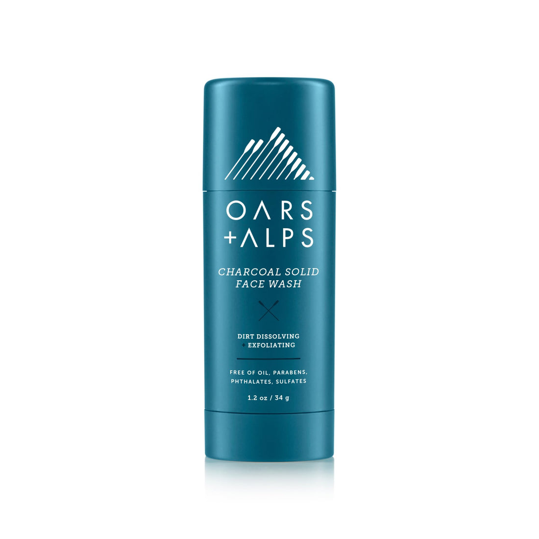 Oars + Alps Natural Face Wash with Activated Charcoal, Exfoliating Facial Cleanser Fights Blackheads and Acne, Travel Size, Vegan and Gluten Free, 1.4 Oz