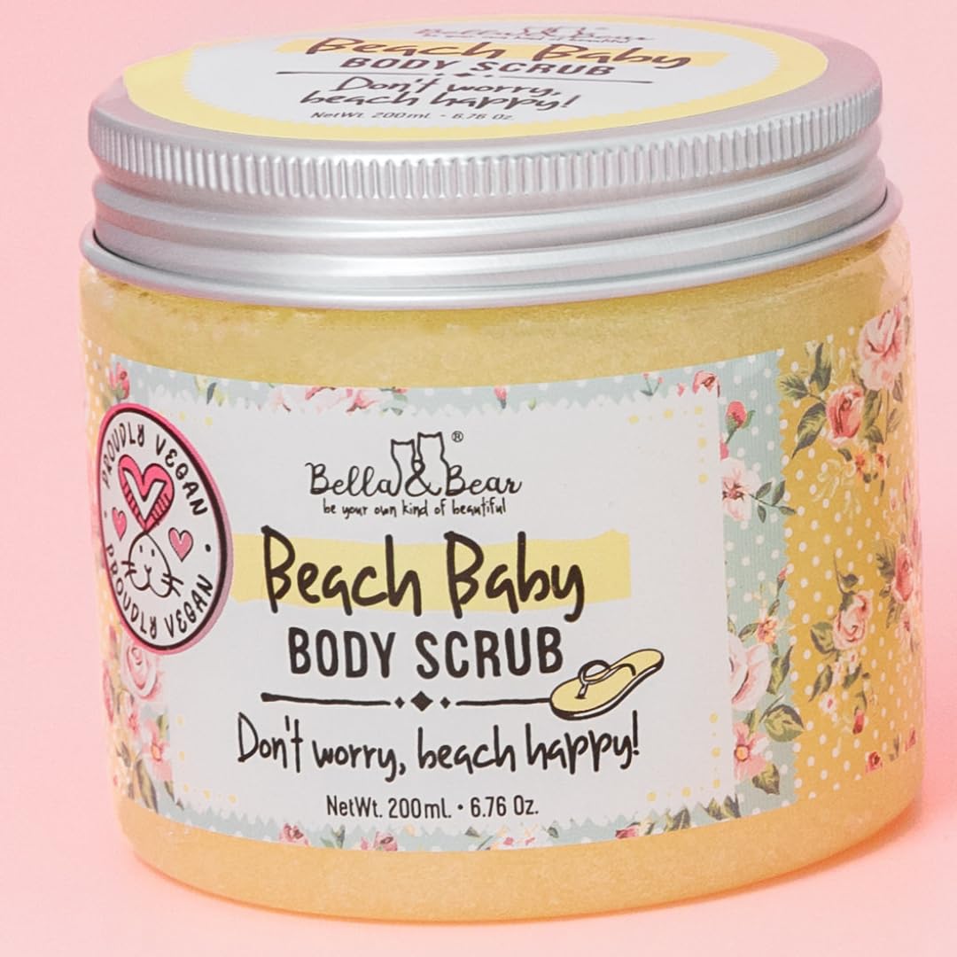 Bella & Bear Exfoliating Body Scrub – Vegan & Cruelty-Free Moisturizing Polish for Smooth, Radiant Skin