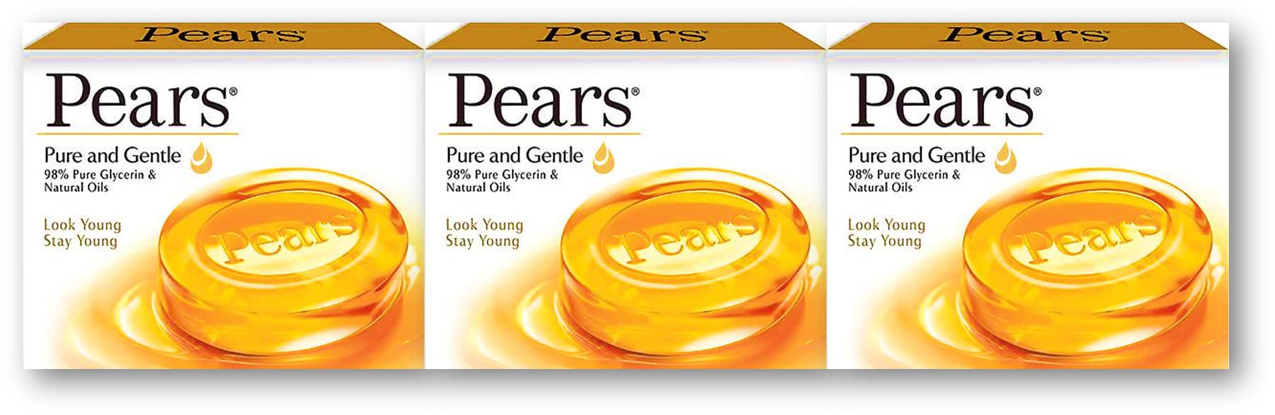 Pears Transparent Soap, Original Gentle Care. Moisturize The Skin While Cleansing With Natural Oils & Glycerin! Great For Hands, Face & Body! (6 Bars, 130Gm Each Bar)