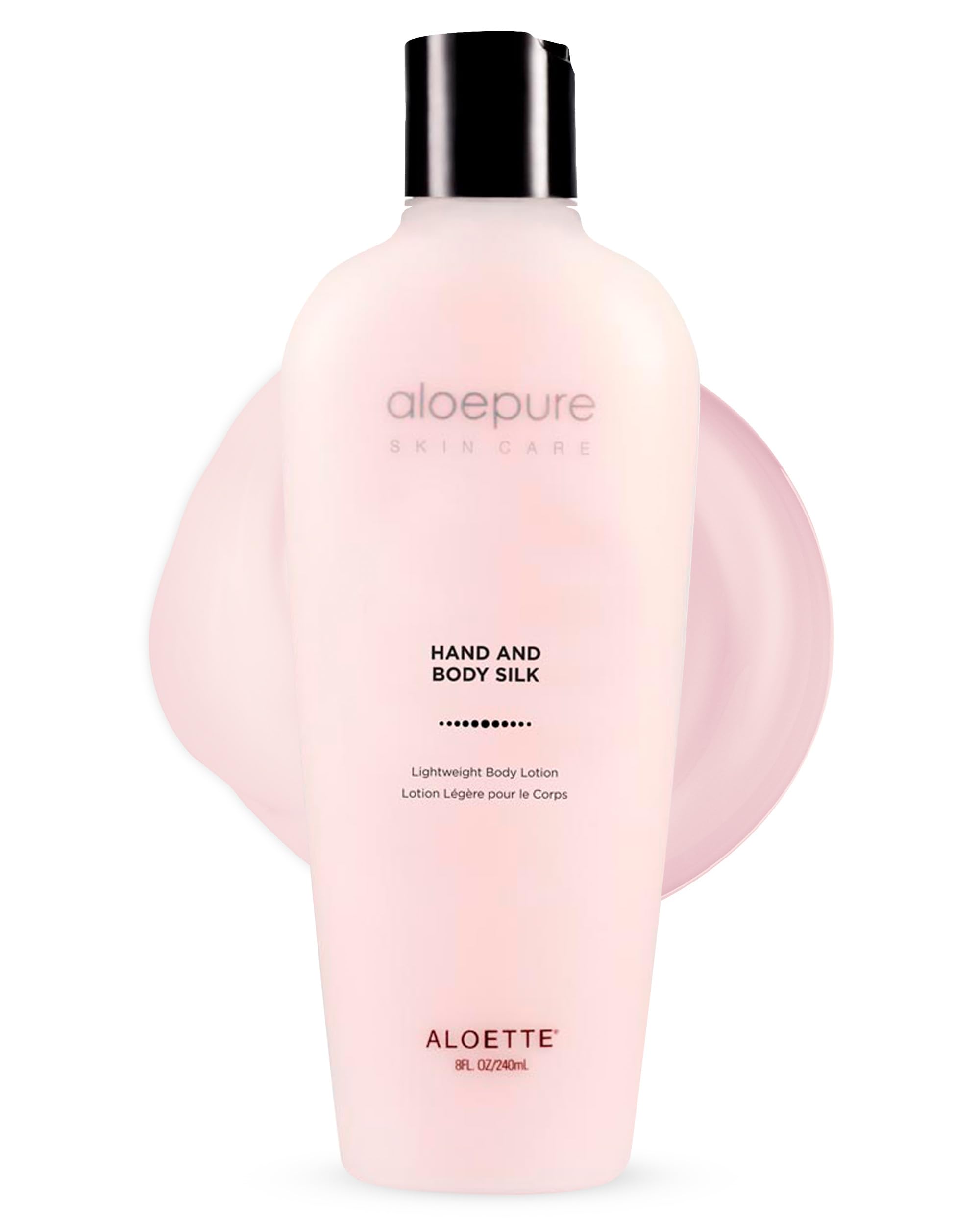 Aloette Hand & Body Silk Lotion - Lightweight & Gentle Moisturizer Body Lotion for Women & Men - Floral Scent Hydrating Skin Care Lotion with Aloe Vera Extract for Soft & Smooth Skin - 8 Fl Oz