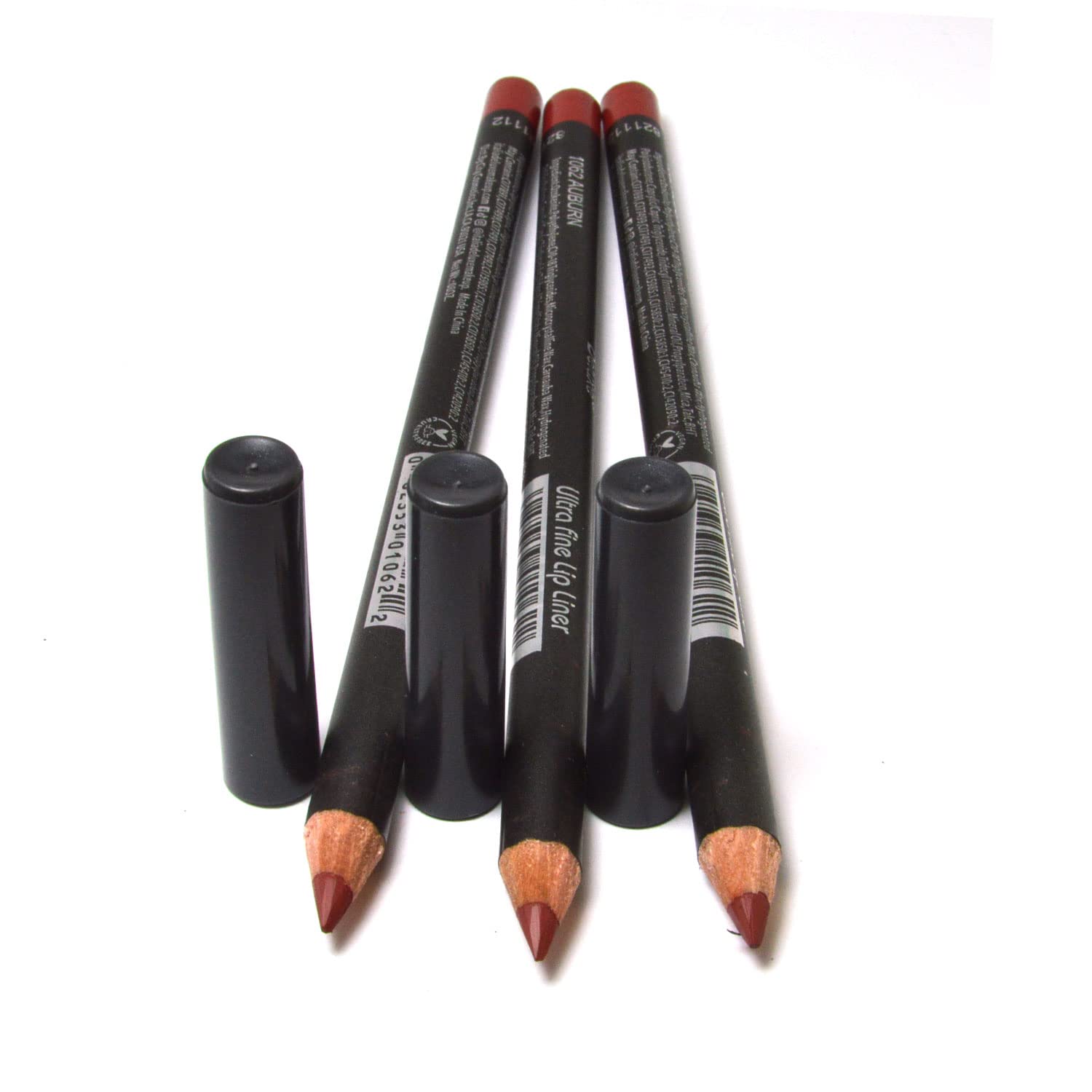 3 Pcs x Italia Deluxe [ 1062 Aubrun ] Ultra Fine Lip liner Pencil Lipliner Set + Free Zipper Bag