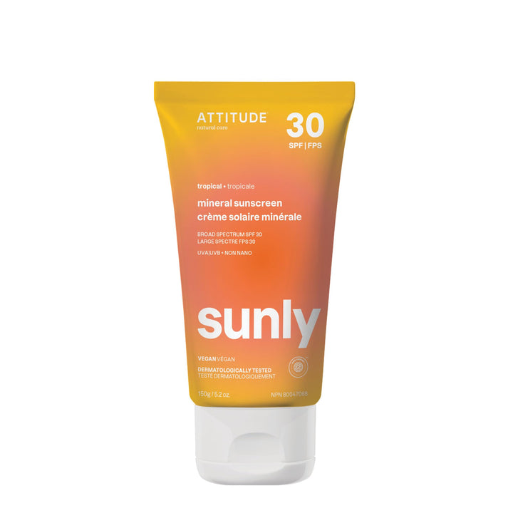 Attitude Natural Care, hypoallergenic mineral Sunscreen, Spf 30, Tropical, 5.2 Oz