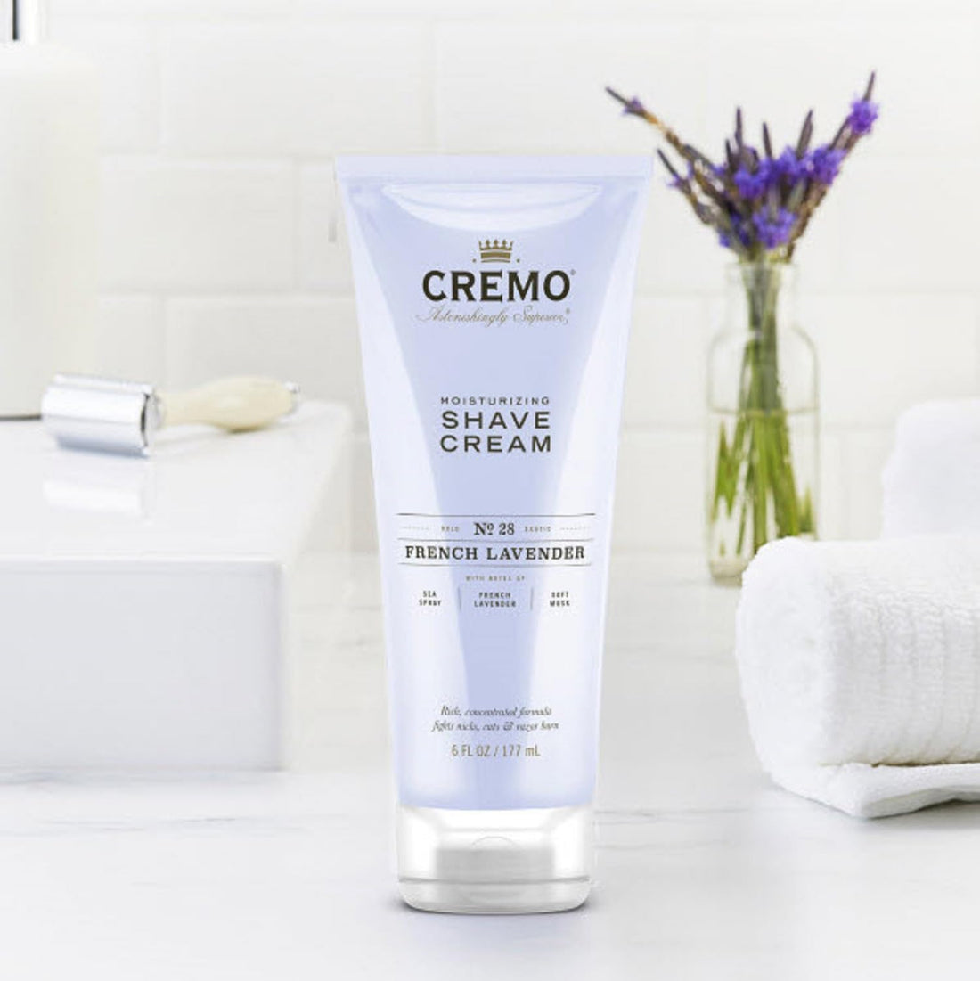 Cremo French Lavender Moisturizing Shave Cream, Astonishingly Superior Shaving Cream For Women, Fights Nicks, Cuts And Razor Burn, 6 oz, 2-Pack