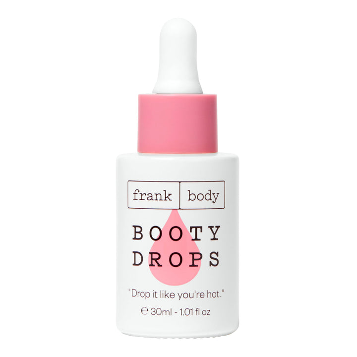 frank body Booty Drops Firming Body Oil | Vegan & Cruelty Free, Hydrates, Softens, and Smooths with Caffeine, Guarana, Carrot Root Extract, and Grapeseed & Jojoba Oils | 1.0 fl oz / 30 mL