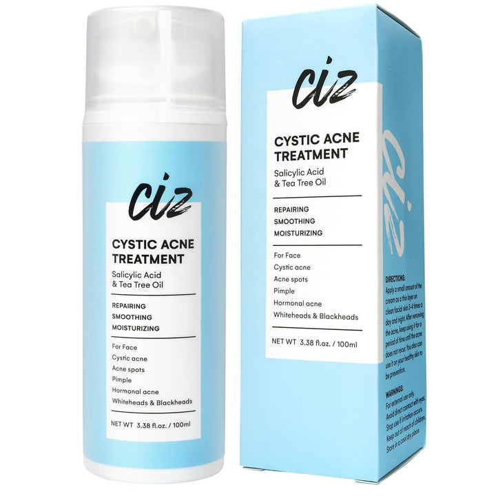 Cystic Acne Spot Treatment for Face: Hormonal Acne Pimple Cream with Salicylic Acid & Tea Tree Oil - Hormonal & Pimple Cream for Teens & Adults,120 Day Supply & 3.38 oz / 100 ml