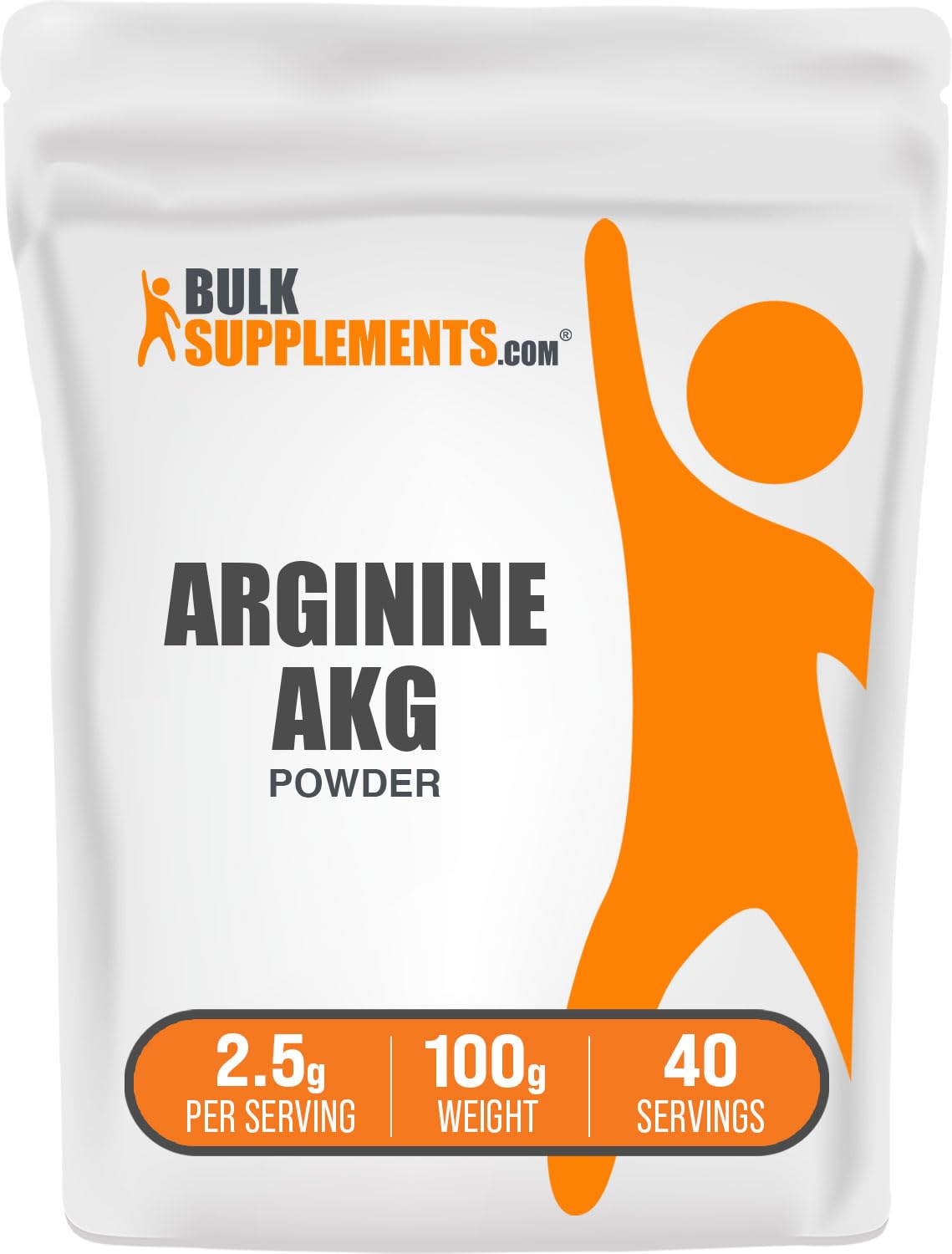 BulkSupplements.com AAKG Powder - Arginine Alpha-Ketoglutarate, AKG Supplement - Arginine Supplement, Unflavored & Gluten Free, 2500mg per Serving, 100g (3.5 oz) (Pack of 1)