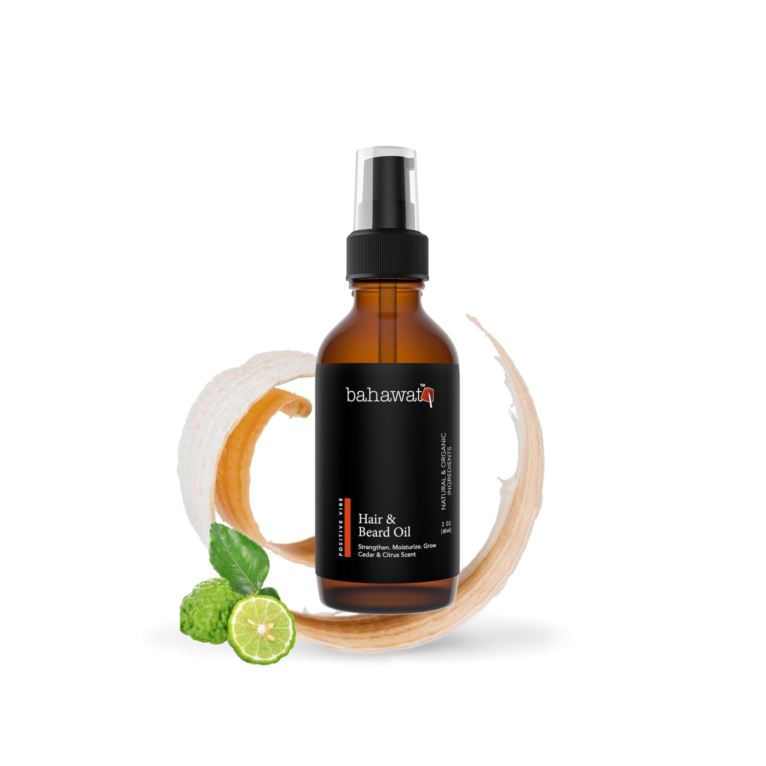 Bahawat Beard Oil Cedar Orange - Beard Oil Conditioner & Softener, Eliminates Beard Itch, Promote a Healthy, Full Beard, Natural Ingredients, 2 ounce.