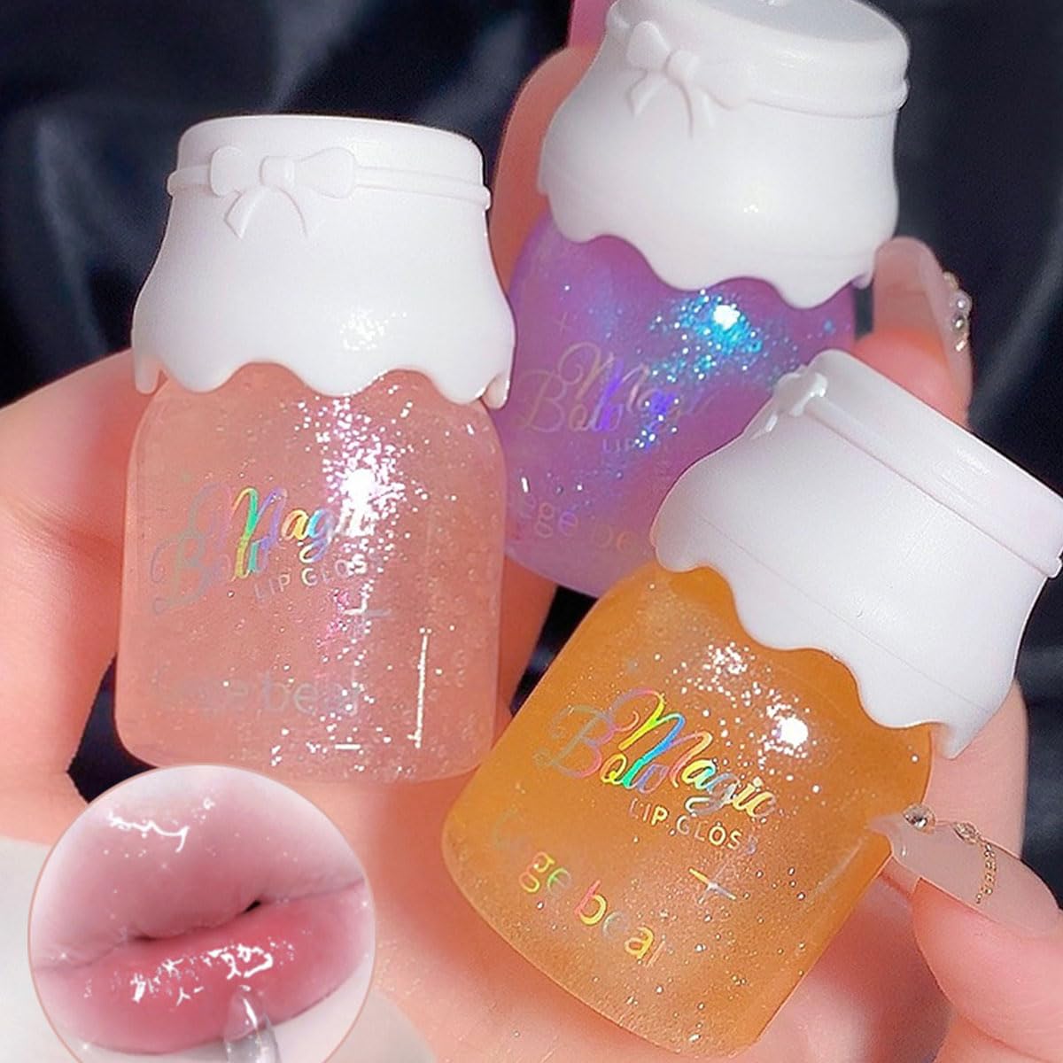 Pakivs 3 Colors Shimmer Lip Gloss Set,Hydrating Lip Glow Oil Moisturizing Lip Gloss with Shimmery Glitter Finish| Long Lasting |Lightweight| Sheer