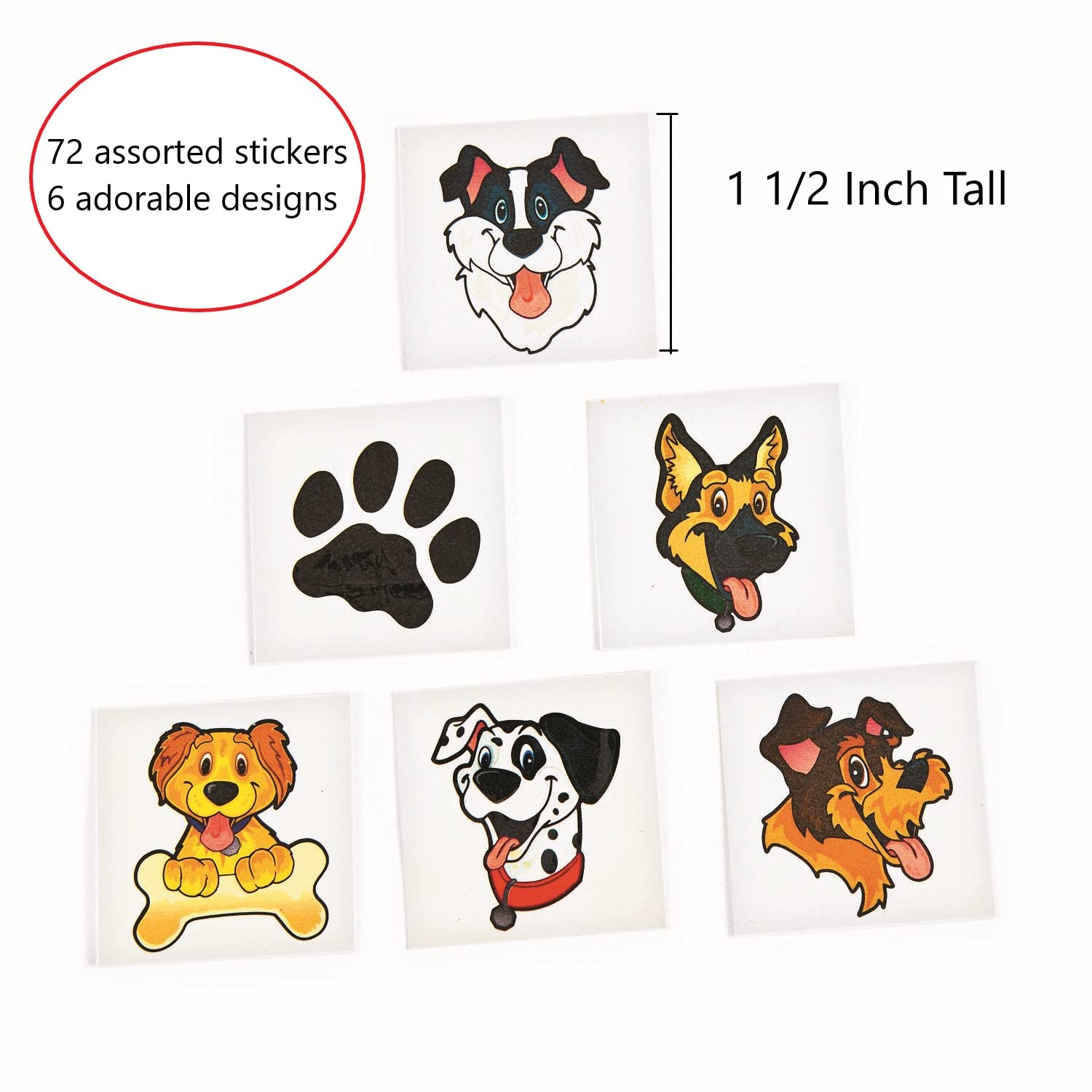 Puppy Dog Party Favor Childrens Temporary Tattoos 72 Pcs