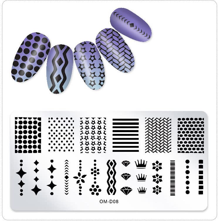 WOKOTO 6Pcs Nail Art Stamping Plates With Nail Stamper And Scraper Kit Geometry Unicorn Animal Flower Image Templates Stamping Nail Art Tools