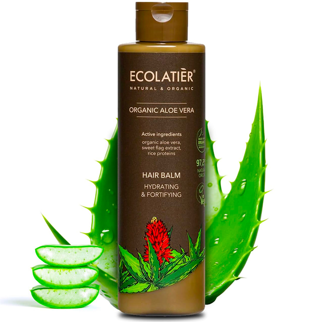 Aloe Vera Hair Balm – Hydrating & Fortifying Conditioner for Women, 98.6% Natural, Vegan, Moisturizing Unisex Conditioner, Deep Treatment for Dry, Damaged & Curly Hair, Sulfate-Free, 8.5 Fl Oz / 250ml