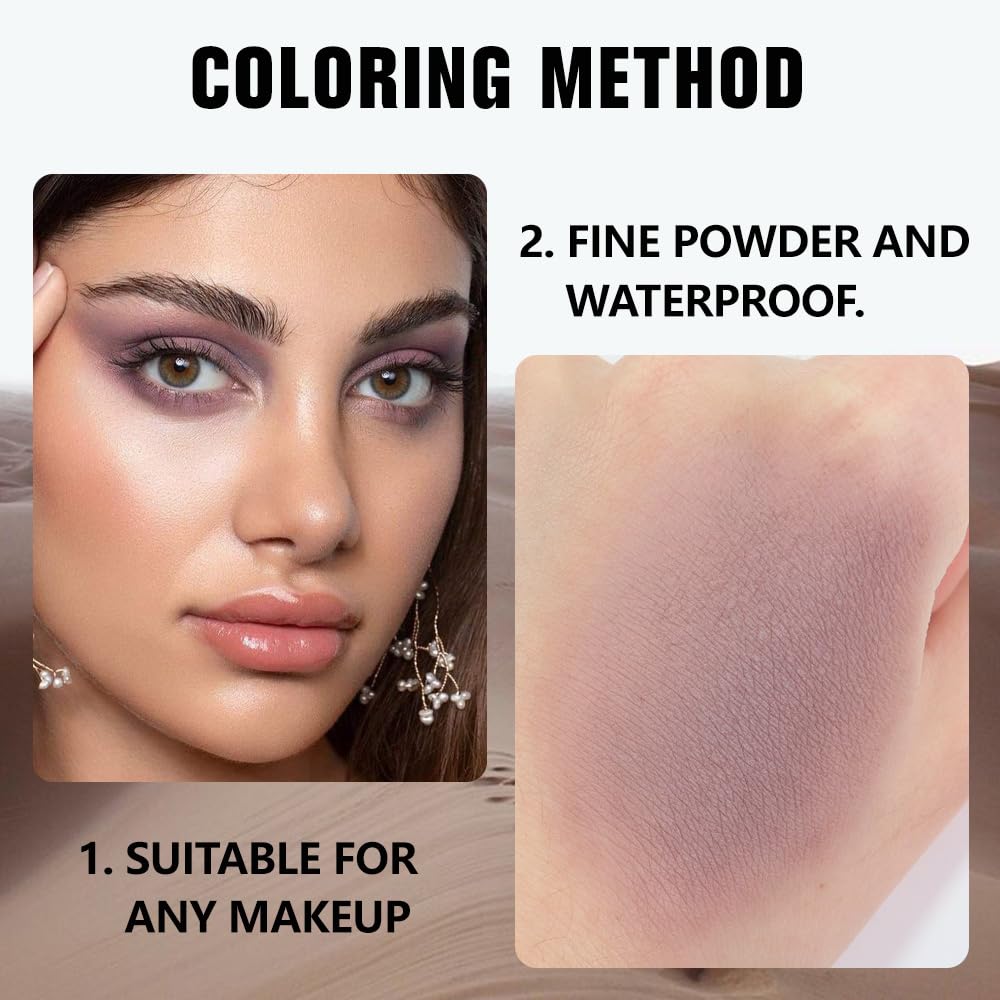 evpct Taupe Matte Single Mini Pressed Eyeshadow Makeup Palette, Brown Mauve Plum Purple Matte Naturals Monochrome Cream Eye shadows Palette Makeup for Older Women Pigmented Waterproof Sombra Para Ojos