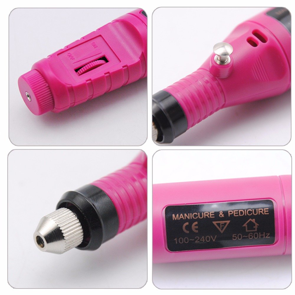 Yimart 1Set Professional Electric Nail Kit Nail File Nail Tips Manicure Machine Electric Nail Art Pen Pedicure 6 Bits Nail Art Tools Kit Nail Drill Machine