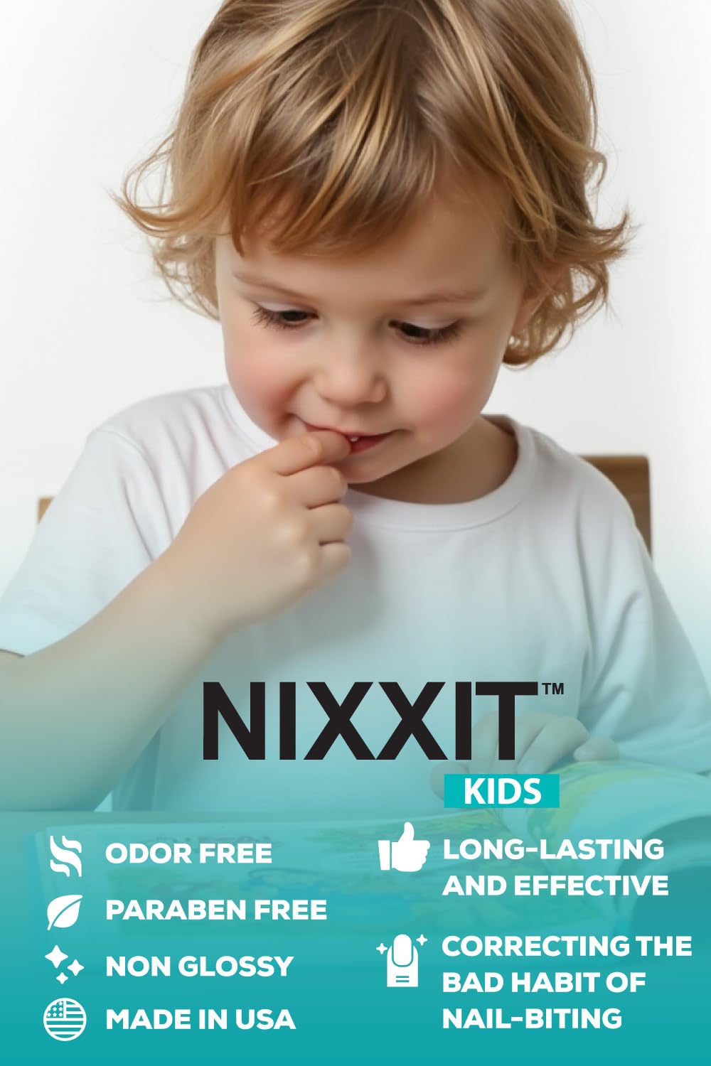 NIXXIT Nail Biting Treatment for Kids - Stop Thumb Sucking for Kids, Toddlers, Children - No Bite Nail Polish Pen - Non Glossy - Bitter Taste - Safe & Effective Solution