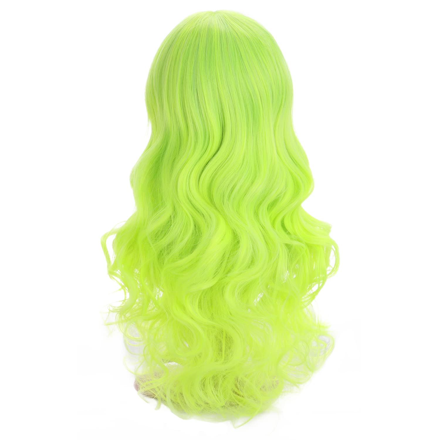 BERON 24 Stylish Long Curly Green Hair Wig Party Perruque (Mint Green)