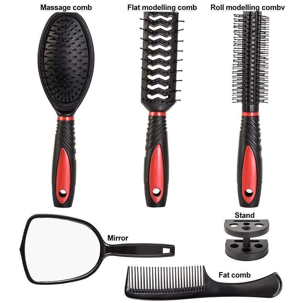 Healthcom Hairs Combs Salon Hairdressing Styling Tool Hair Cutting Brushes Sets Dressing Comb Kits,Set of 5