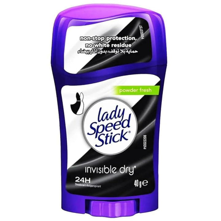 Lady Speed Stick Deodorant 1.4 Ounce Powder Fresh Invisi Dry (41ml) (2 Pack)