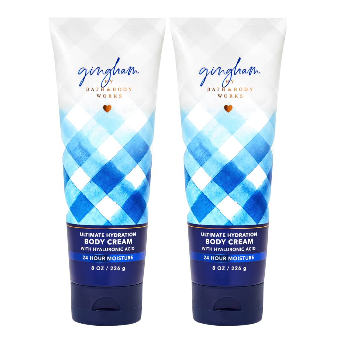 Bath and Body Works Gingham Body Cream Ultimate Hydration Gift Set For Women 2 Pack 8 Oz. (Gingham)