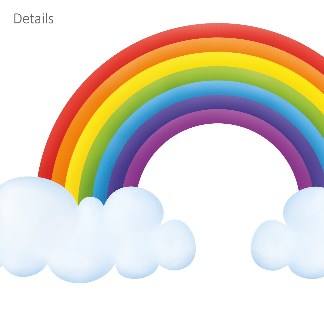 DECOWALL SG-1713 Rainbow and Clouds Kids Wall Stickers Wall Decals Peel and Stick Removable Wall Stickers for Kids Nursery Bedroom Living Room décor