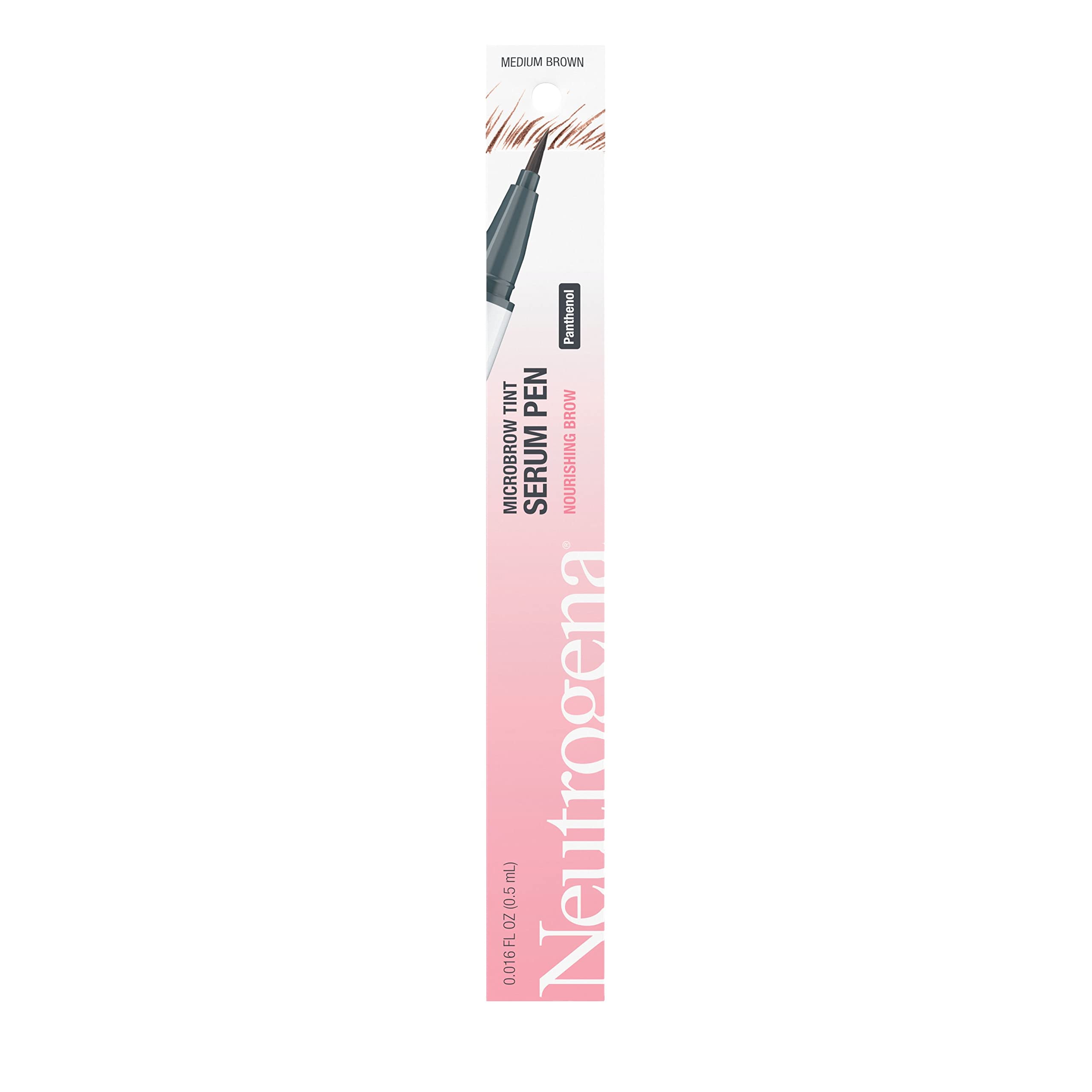 Neutrogena Microbrow Tint Serum Pen, Precision Tipped Tinted Eyebrow Pen with Panthenol to Nourish & Condition Brows, Helps Create Fuller, Natural-Looking Brows, Medium Brown, 0.016 Fl. Oz