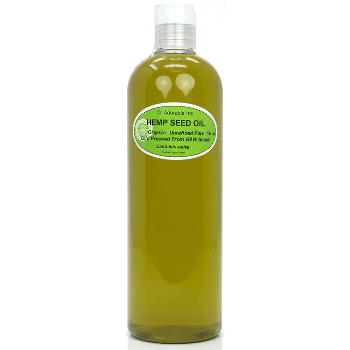 Dr Adorable - 16 oz - Hemp Seed Oil UNREFINED - 100% Pure Natural Cold Pressed Organic