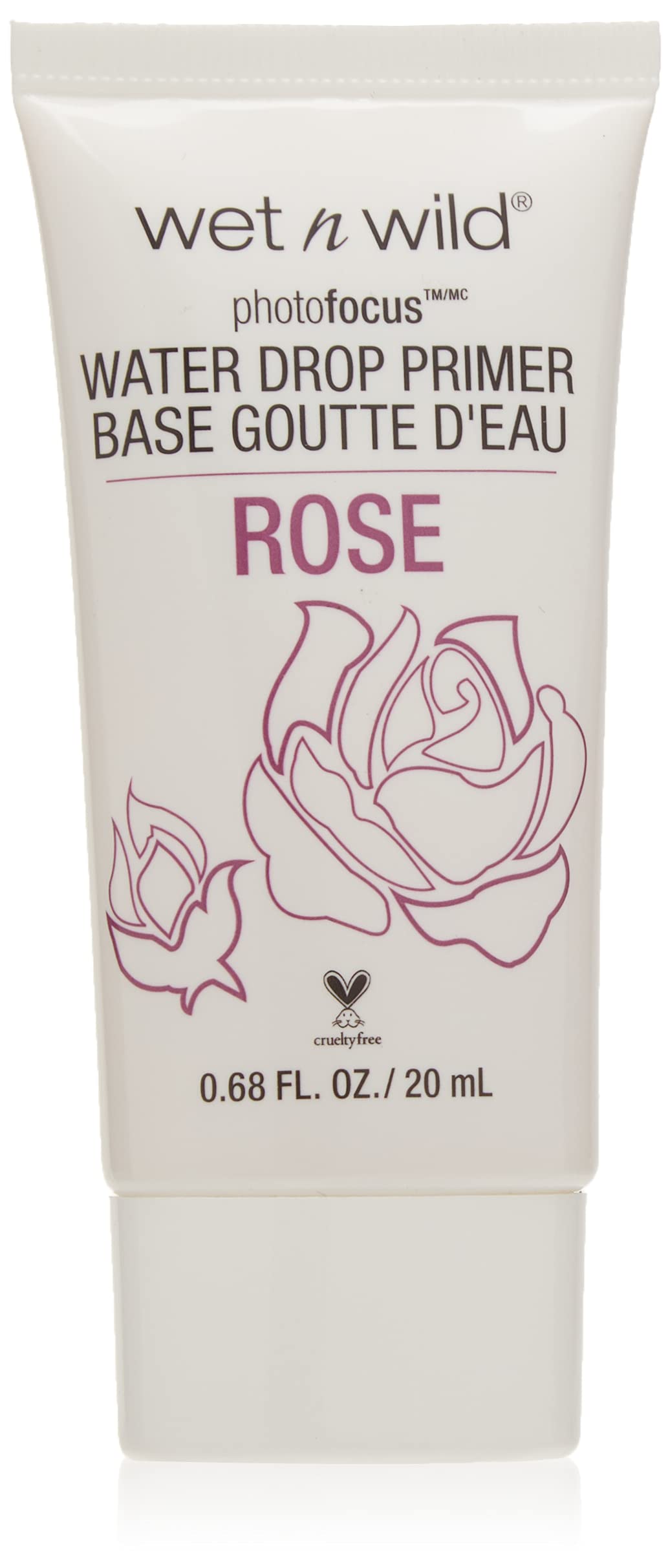 wet n wild Photo Focus Water Drop Primer, Hydrating Primer with Hyaluronic Acid, Cream-to-Liquid Texture, Cruelty-Free & Gluten-Free - Rose