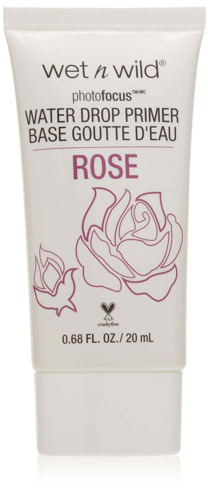 wet n wild Photo Focus Water Drop Primer, Hydrating Primer with Hyaluronic Acid, Cream-to-Liquid Texture, Cruelty-Free & Gluten-Free - Rose