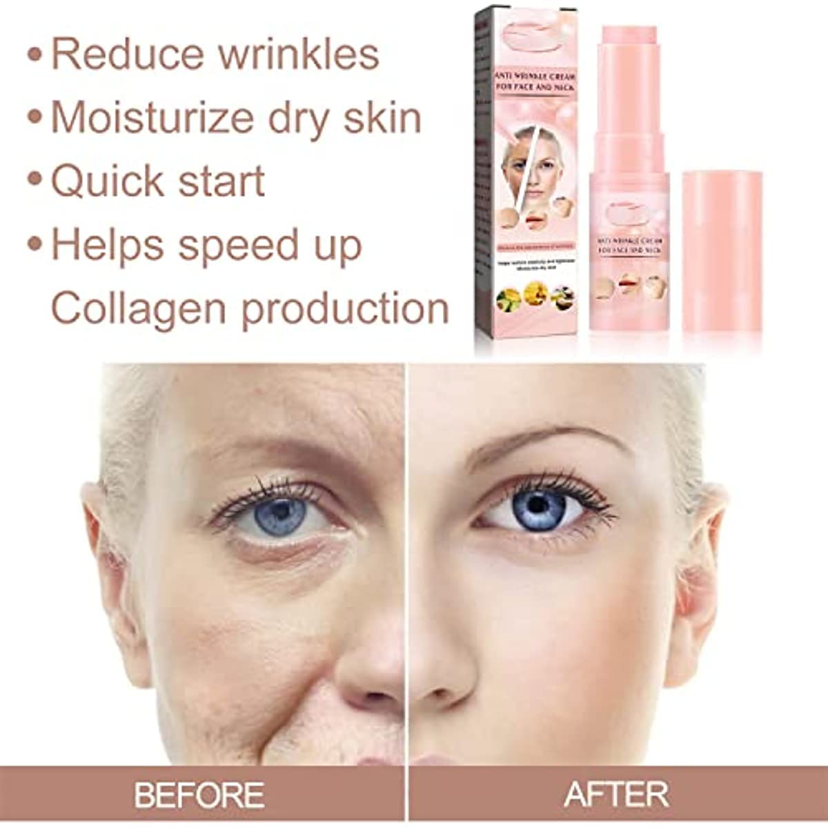 3PCS Wrinkle Bounce Moisturizing Balm, Wrinkle Multi Balm Stick, Multi-Moisture Balm Stick, Anti-Aging and Anti-Wrinkle Balm Sticks for Face and Neck