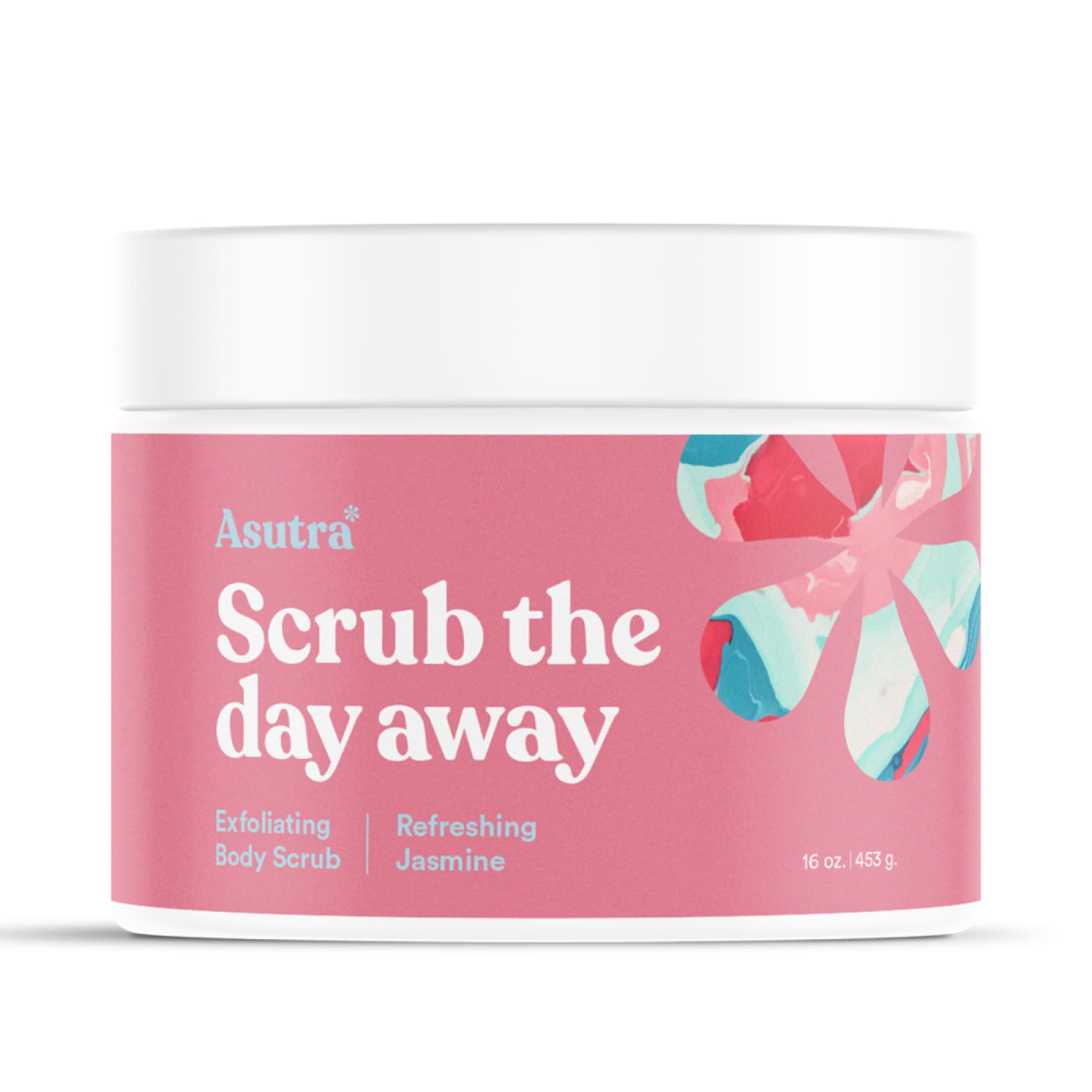 ASUTRA Dead Sea Salt Essential Oil Body Scrub Exfoliator (Refreshing Jasmine), 16 oz - Ultra Hydrating, Gentle, & Moisturizing - Coconut, Jasmine, and Frankincense Oils