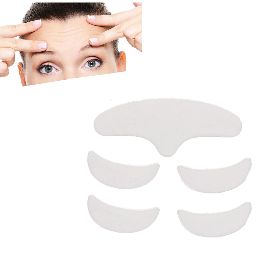 Face Wrinkle Patches, 5Pcs Anti Wrinkle Silicone Patch Pad Skin Lifting Reusable Washable Forehead Eye Face Patch Anti-Ageing for Rejuvenated Skin elasticity
