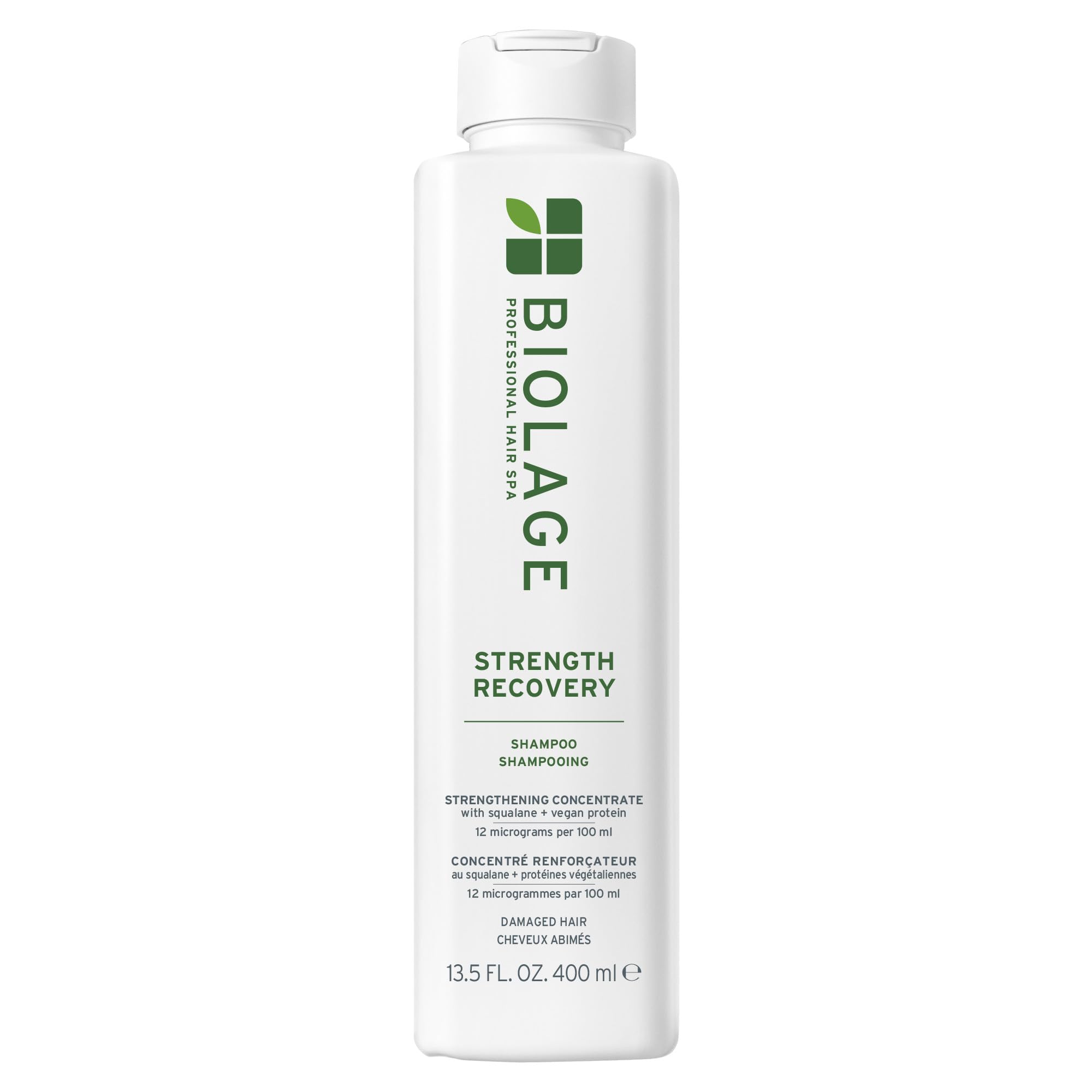 Biolage Strength Recovery Shampoo - Reduces Breakage & Detangles, For Damaged Hair, With Olive Squalane & Vegan Proteins, Paraben & Mineral Oil-Free 13.5 Fl Oz, Packaging May Vary
