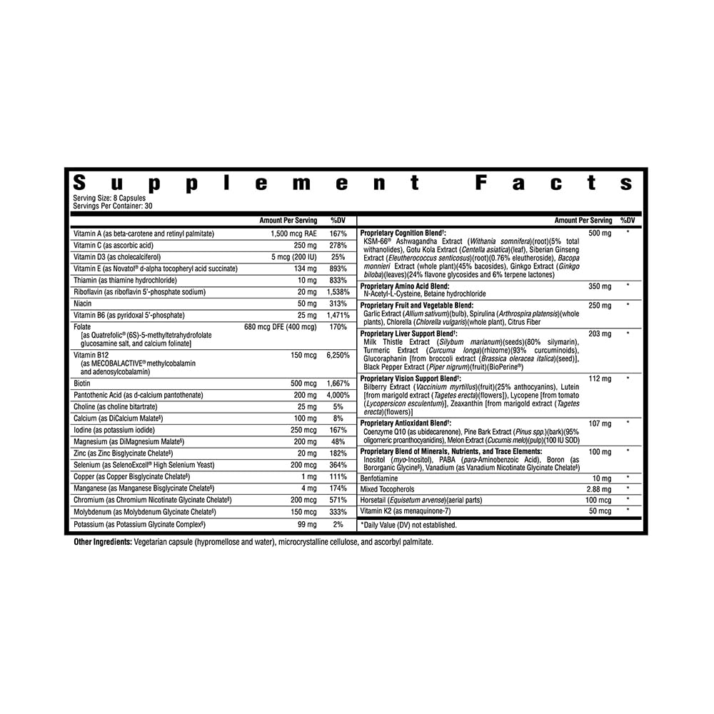 Seeking Health Optimal Multivitamin Plus, Active B Vitamins and L-5-MTHF, Riboflavin, B6, Bioavailable Folate and B12, CoQ10, Methylation Support, Vegetarian (240 Capsules)