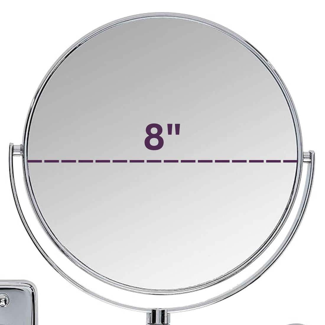 Jerdon JP7808N 8-Inch Two-Sided Swivel Wall Mount Mirror with 8x Magnification, 13.5-Inch Extension, Nickel Finish