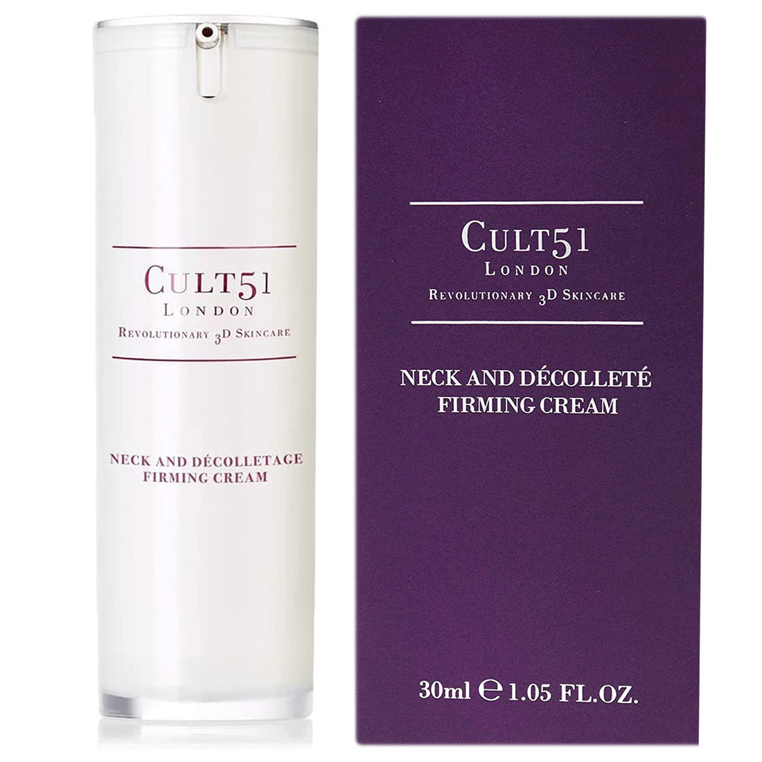 CULT51 Neck and DÃƒ©colletÃƒ© Firming Cream, Revitalize Delicate Skin with Instant Lifting Effects, Firmer & More Youthful Look, Reduce Wrinkle Depth While Improving Hydration, Paraben Free, 1.05 Oz