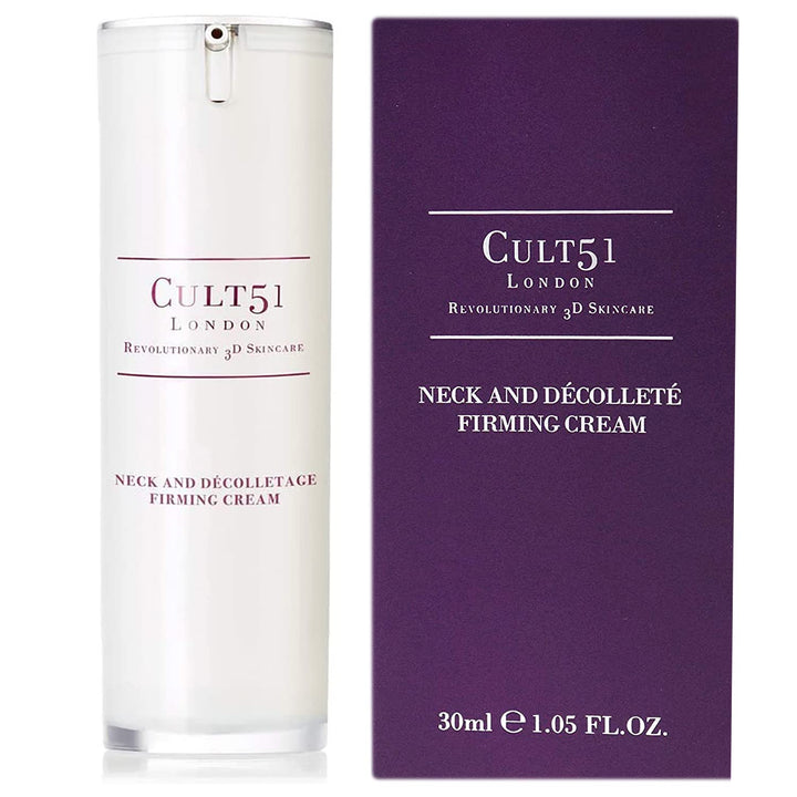 CULT51 Neck and DÃƒ©colletÃƒ© Firming Cream, Revitalize Delicate Skin with Instant Lifting Effects, Firmer & More Youthful Look, Reduce Wrinkle Depth While Improving Hydration, Paraben Free, 1.05 Oz