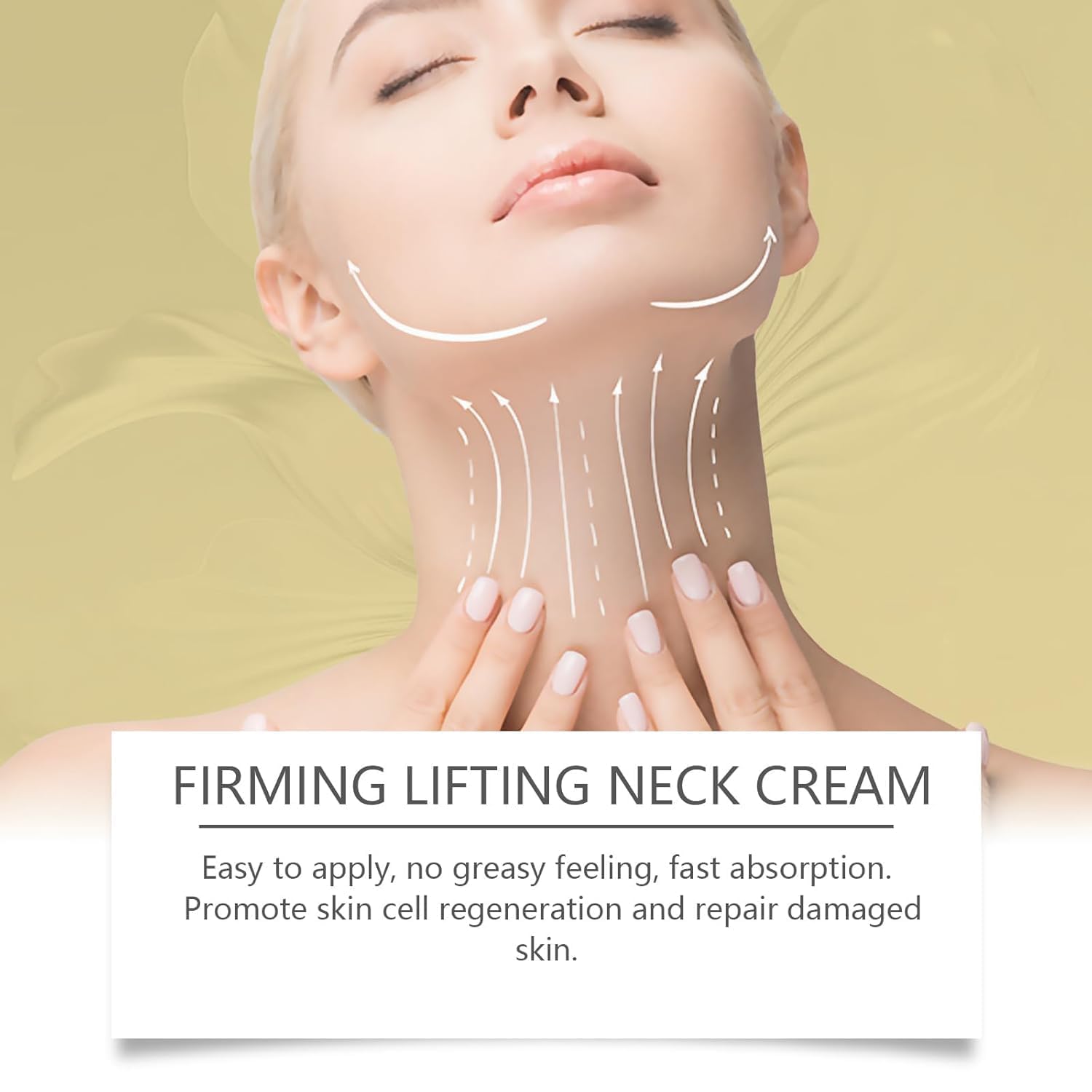 ZJRC AH-8 Firming Neck Cream for Crepey Skin Body Care Comfort Neck Firming Cream with Roller, Anti-Aging Moisturizer for Neck and Chest, Skin Tightening Lotion